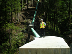 The penstock at Canoe Creek Hydro